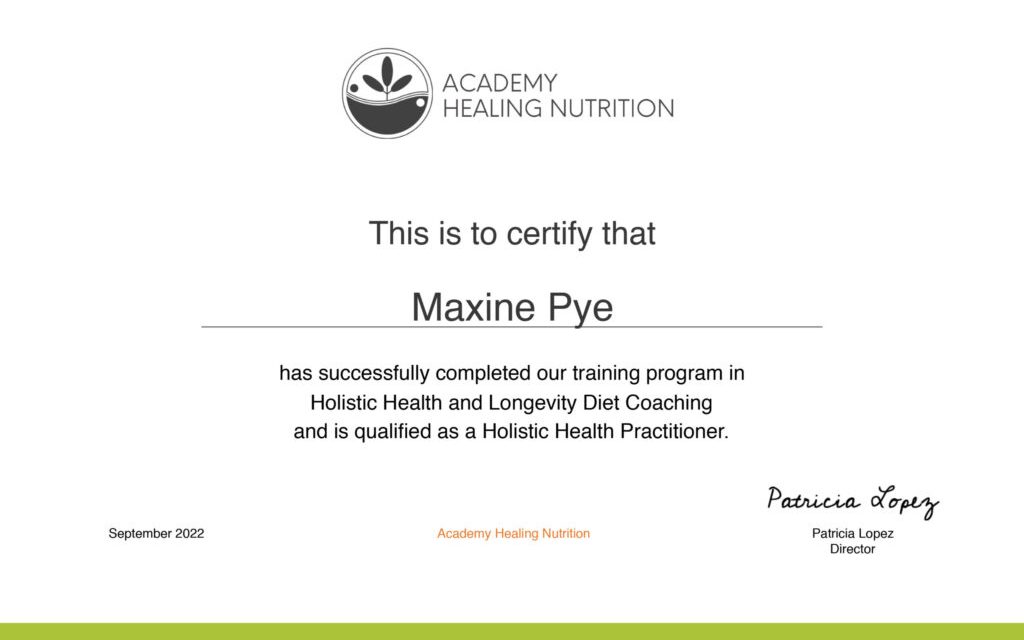 HOLISTIC HEALTH CERTIFICATE