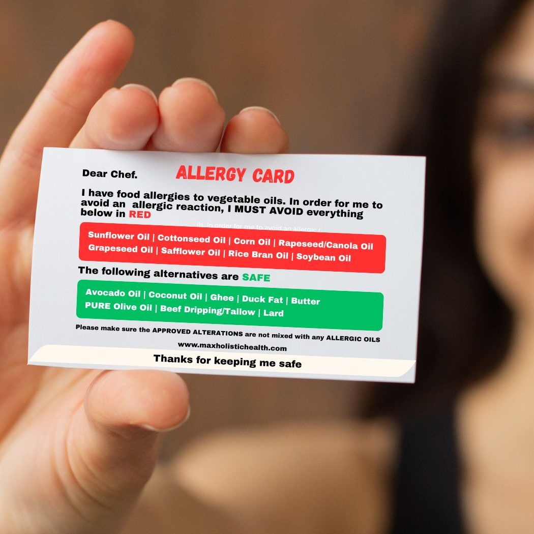 Vegetable Seed Oil Allergy Card (Download)
